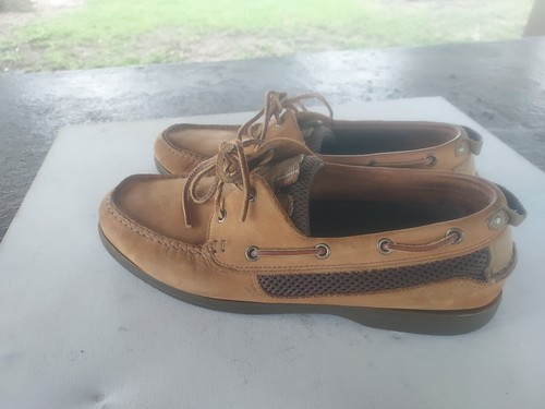 Bass Leather Boat Shoes Caramel Loafers Men's Size 11.5 M AHIDA