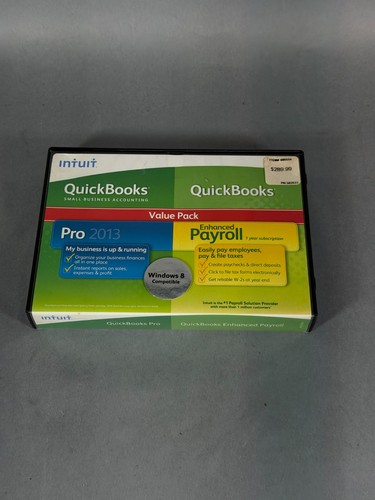 Intuit QuickBooks Pro 2013 Enhanced Payroll Value Pack w/ License Key