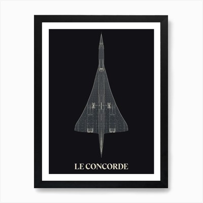 Vehicule Collection Concorde Dark A gerahmtes Wandbild Poster Leinwanddruck Bild