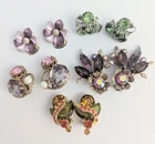 Vtg Costume Jewelry Rhinestone Clip On Earring Lot Some Juliana 5 Pr