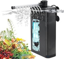 9W UV Internal Fish Tank Filter Pump, 850L/H for 40-60 Gal Fresh/Saltwater