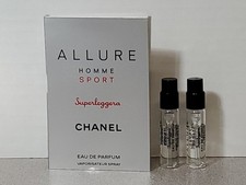 2 X Chanel Allure Homme Sport Superleggera ED Parfum Sample Spray .05 oz 1.5 ml