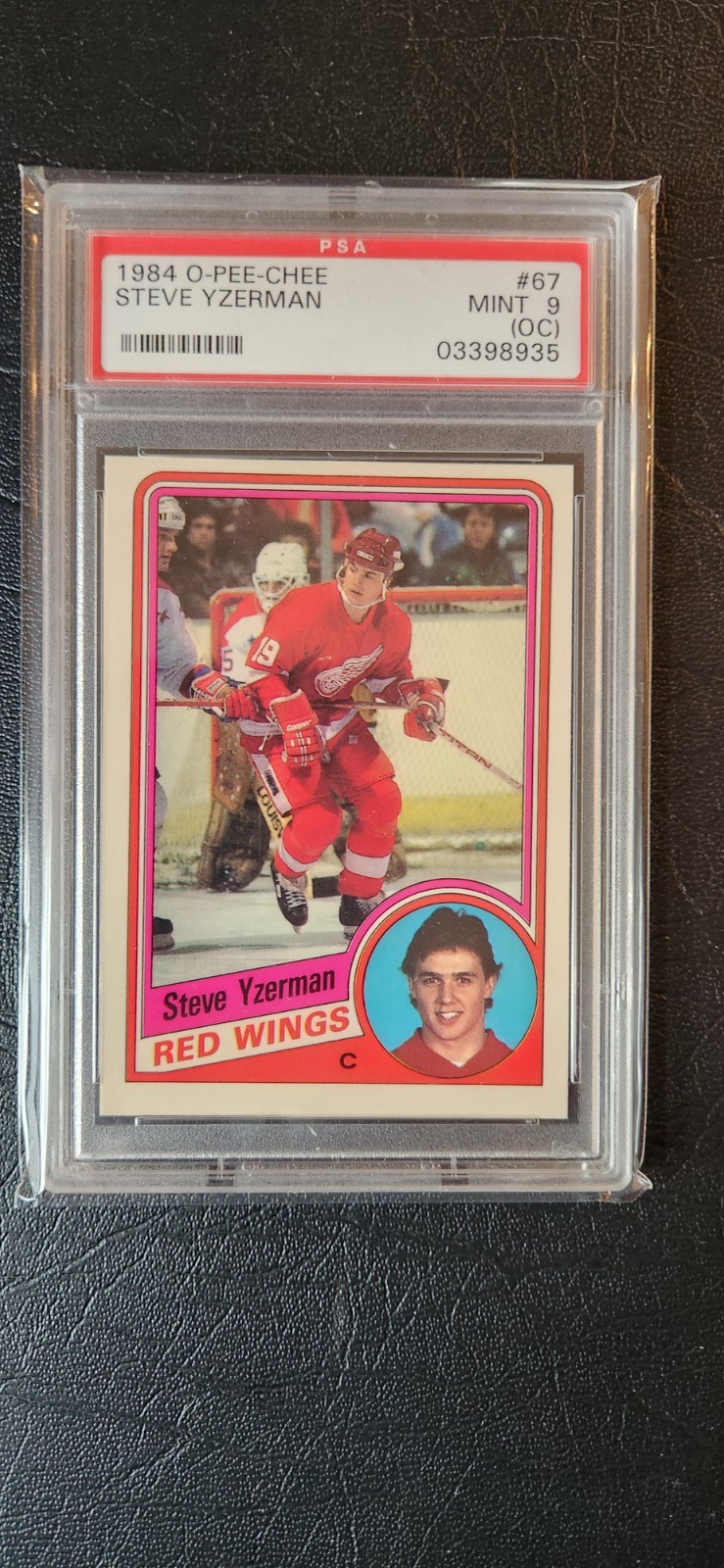 1984-85 O-PEE-CHEE HOCKEY STEVE YZERMAN RC #67 DETROIT RED WINGS PSA 9 (MINT OC)