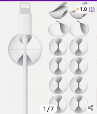 12pcs self- adhesive silicone cable organizer clips-white