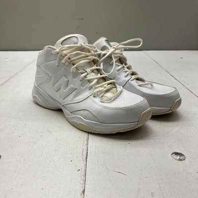 New Balance White Leather Non-Marking Basketball Athletic Sneakers Men's Size 12