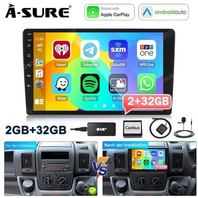 DAB+ Android 14 Autoradio RDS Navi Für Fiat Ducato/Peugeot Boxer/Citroen Jumper