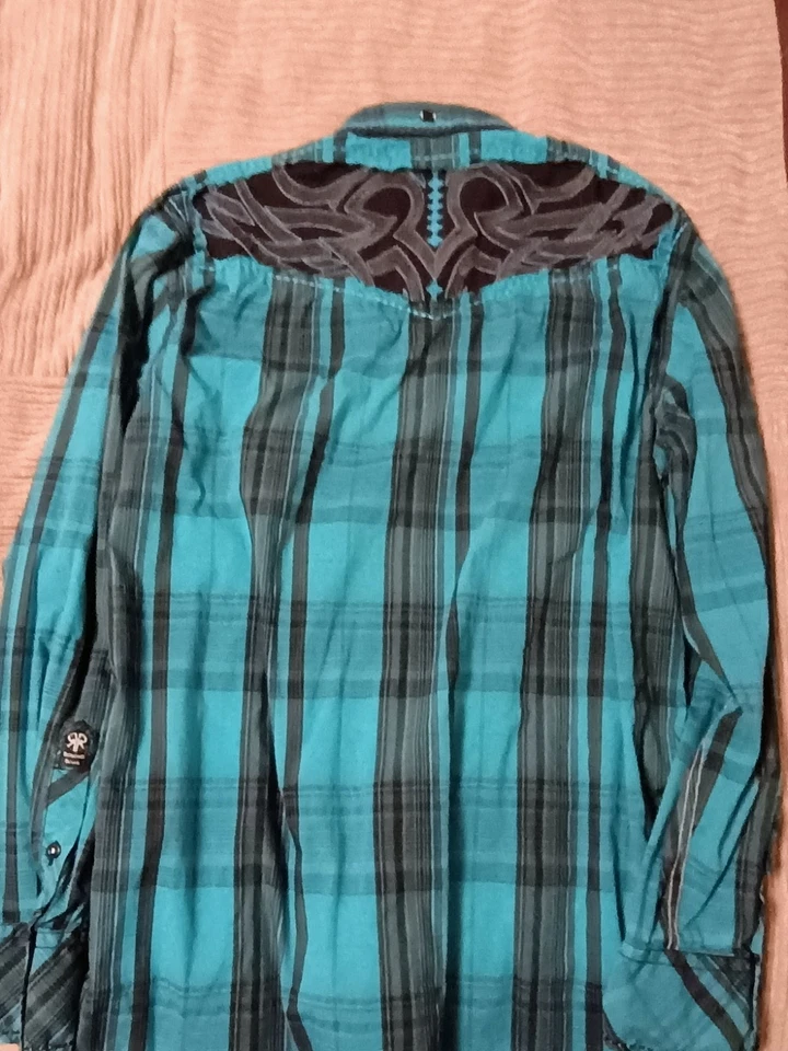 Roar Blue & Black Men's Long Sleeve Signature Button Shirt, Embroidered, Size XL - Image 3 of 4