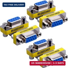 6-Pack 9Pin RS232 Serial Cable DB9 Female to Female Mini Gender Changer Adapter
