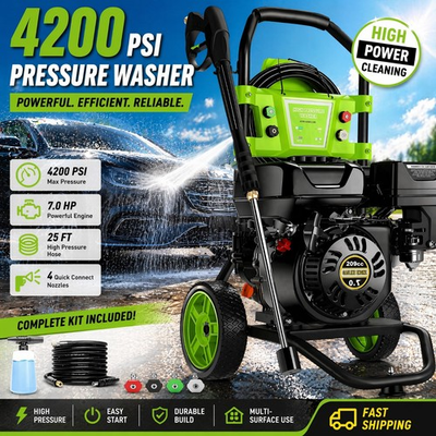 #ad Gas Pressure Washer 4200PSI Max 4.0GPM Portable Power Washer 4 Quick Nozzle $299.99