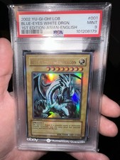 2002 Yugioh Blue Eyes White Dragon 1st Edition LOB-001 1st PSA 9