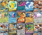 Lotto 5 carte Pokemon ultra rare - V, Gx, ex, formato standard da collezione