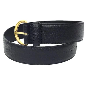 Gucci Ceinture Homme Cuir 70 28 Noir Boucle Dorée 573325 Aq9811