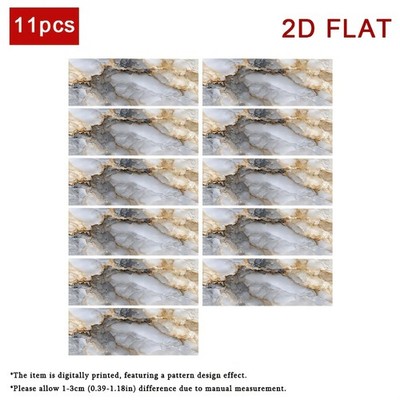 2D FLAT Marble Texture Stair Treads, Machine Washable and Easy to Clean, for H