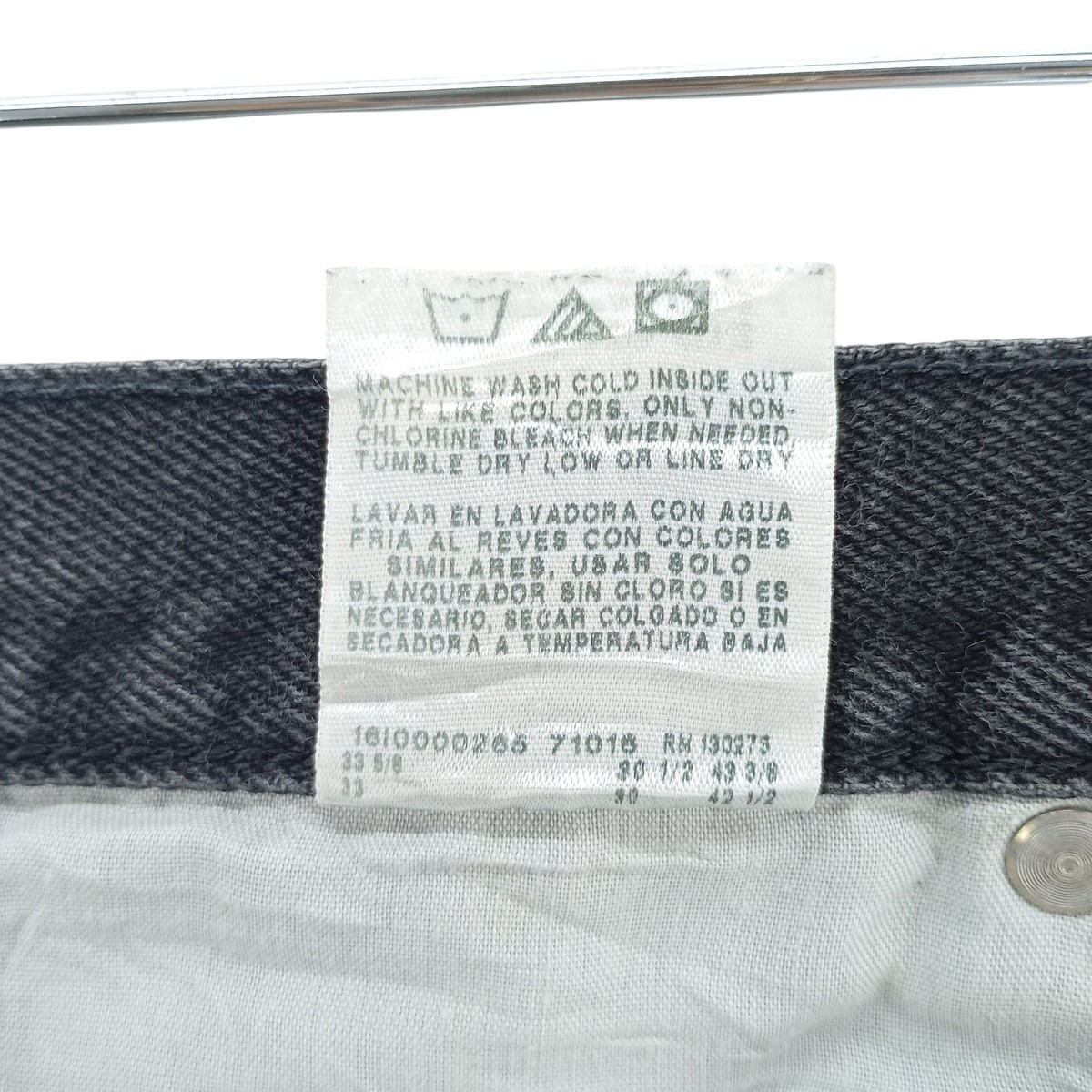 Used Wrangler Regular Fit Black Denim Straight Leg Denim Pants Men's Size W31 thumbnail 5