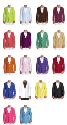 CONCITOR Men's Suit Jacket Colorful Blazer Coat Tux Solid Color 2 Button Design