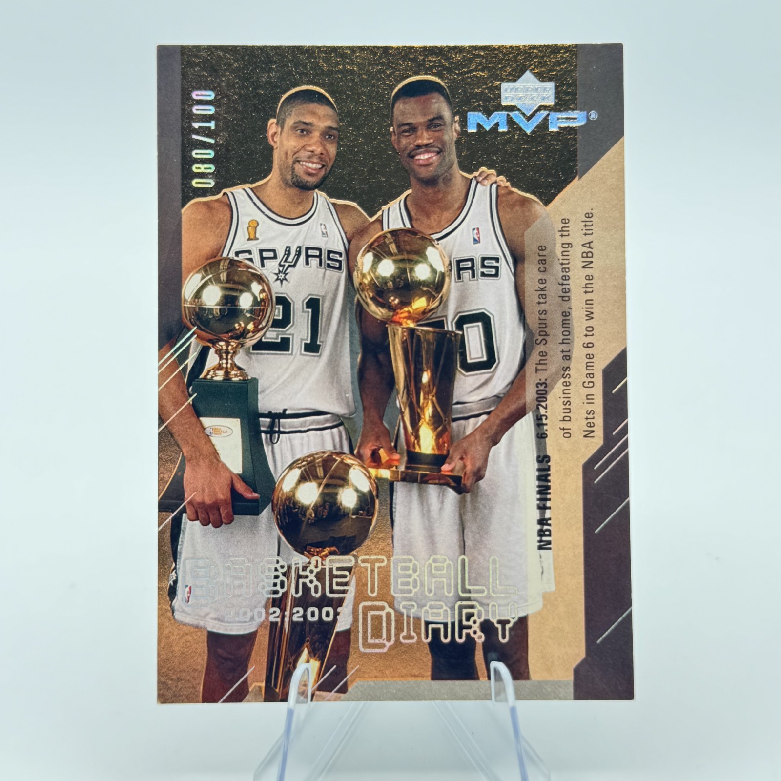 2003-04 Upper Deck MVP - Basketball Diary Tim Duncan, David Robinson #BD14 /100