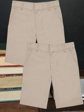 French toast boys size 10 khaki chinos uniform shorts Lot excellent