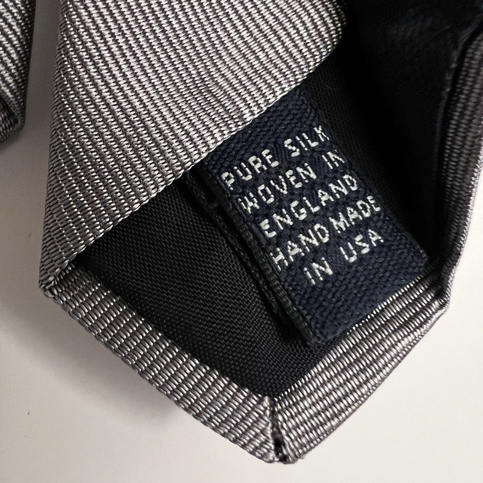 Brooks Brothers Makers USA Solid Silver Gray Silk… - image 6