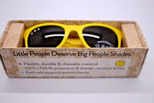 ROSHAMBO BABY SUNGLASSES SIMPSON BPA FREE FLEXIBLE DURABLE CHEWABLE YELLOW