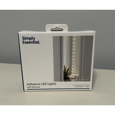 Simply Essential Adhesive LED Lights with Remote. 1 Piece.-Open Box Never Used