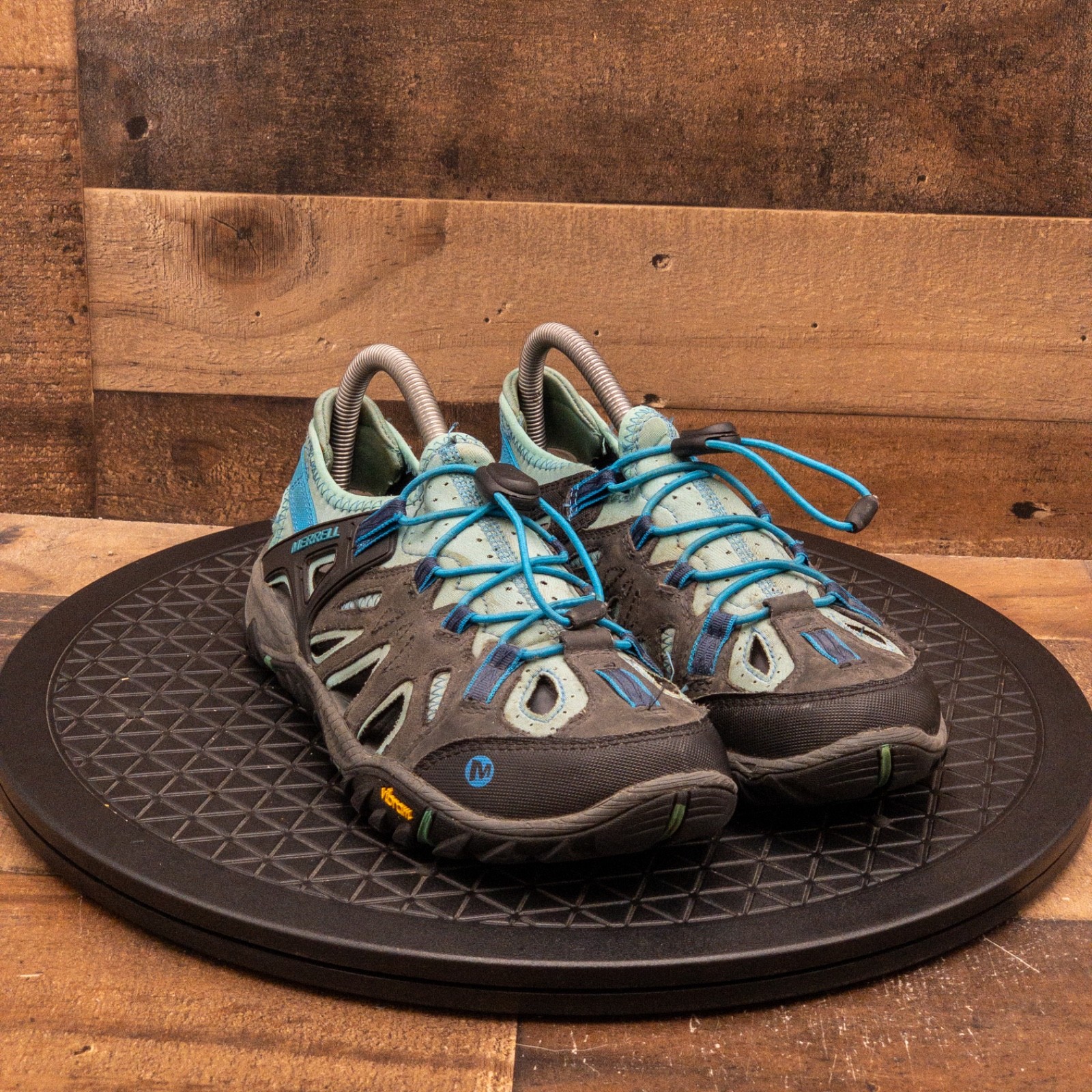MERRELL BLUE WING DONNA SCARPE SPORTIVE OUTDOOR ESCURSIONISMO TRAIL SANDALI VERDI TAGLIA 9