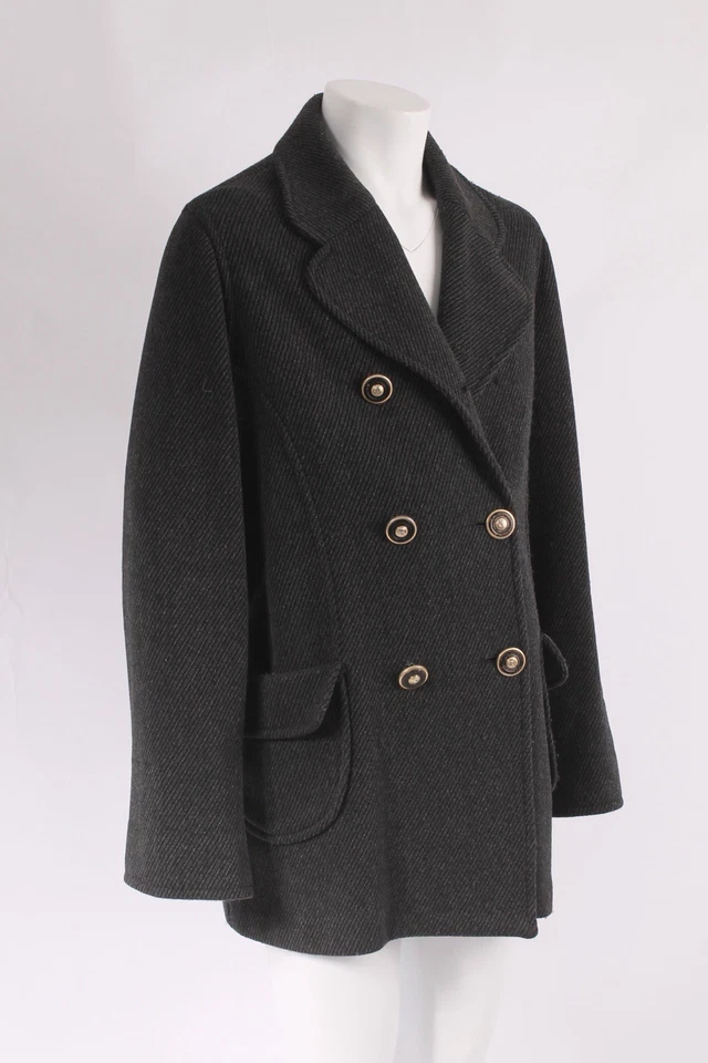 Gianni Versace double-breasted wool coat vintage Luxury cappotto grigio Versace - Imagen 2 de 4