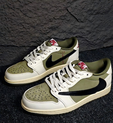 Travis Scott x Jordan Air Jordan 1 Low OG ''Medium Olive'' Men's Casual Shoes