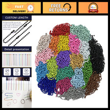 500 Pcs Mixed Color Ball Chain Set, Metal Bead Keychain Dog Tag Chains, 3.9" L