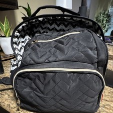 Fisher-price Black Diaper Backpack with Zipper  Multiple Compartments