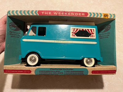 Vintage 1960s Structo Weekender Camper Van Model 700 w/ Box & Canopy Steel NICE