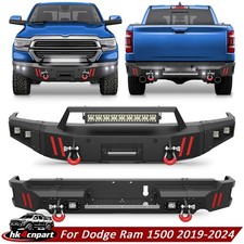Front Or Rear Bumper Wwinch Plate Sensor Holes For 2019-2024 Dodge Ram 1500 Front Or Rear Bumper Wwinch Plate Sensor Holes For 2019-2024 Dodge Ram 1500