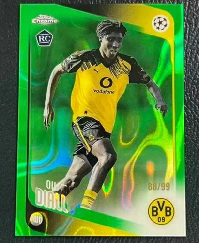 Ousmane Diallo 2025-26 Topps Chrome UCC Green Lava Refractor RC /99 #120