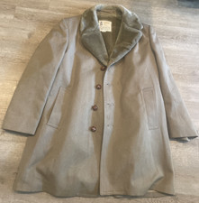 Vtg London Fog Fur Lined Trench Coat Over Coat Faux Fur Lined Tan Size 42 Reg