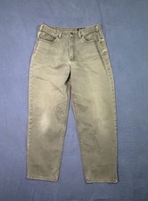 Vintage Eddie Bauer Jeans Mens 36X32 (34X30) Green Loose Fit Taper Made in USA