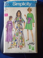 1969 GROOVY Simplicity 8560 JUMPSUIT MAXI dress WIDE SASH sewing pattern Jiffy