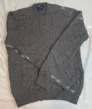 VTG Polo Ralph Lauren Alpaca Sweater Men Large Pullover Crew Jumper Gray L