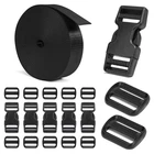 Buckles and Straps Set 1" 6 Yards of Thick Nylon Webbing, 6Pack Heavy Duty Ad...