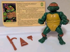 Vintage Michaelangelo SOFT-HEAD 1988 TMNT Ninja Turtle 10-Back MACAO