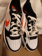 Nike Court Borough Low 2 GS Unisex Kids White/Black/Orange Leather US 5.5
