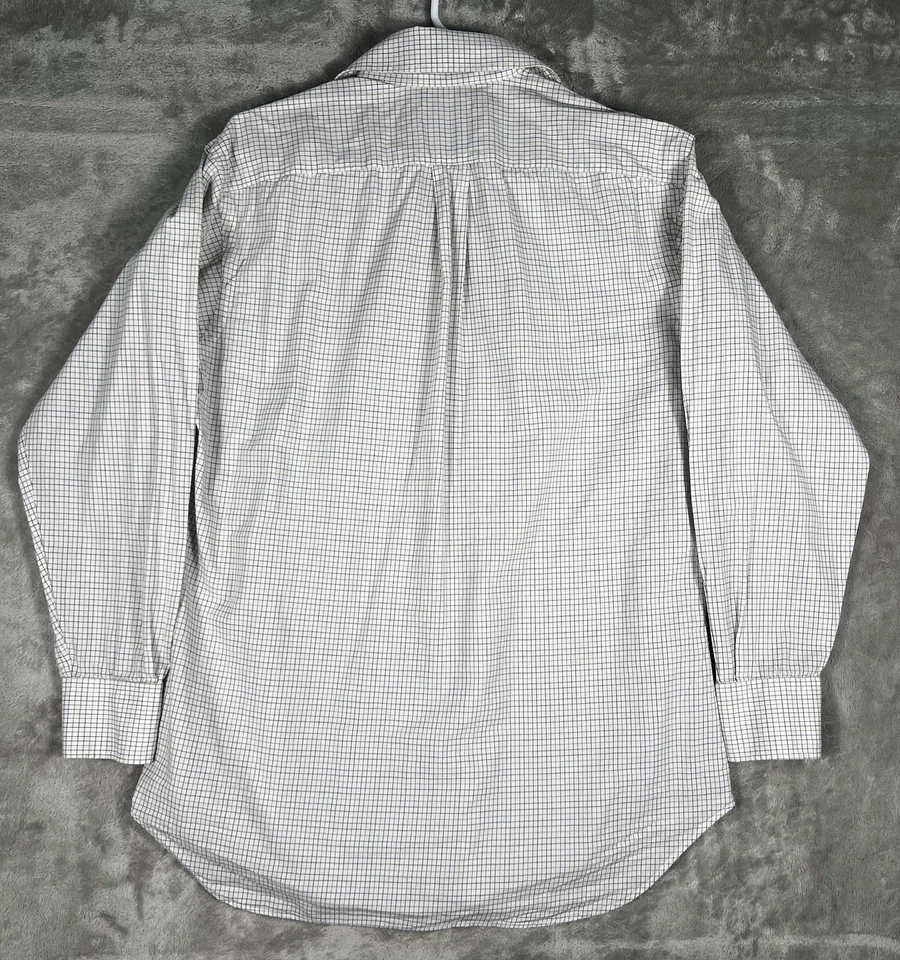 Camisa de vestir J Press para hombre blanca a cuadros abotonada LS Oxford hecha en EE. UU. Foto 2 de 4