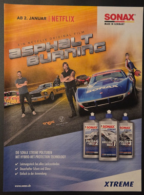 23. SONAX Wax Autopflege Asphalt Burning Werbeanzeige Werbung Reklame 2020