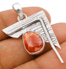 Natural Honey Rhodochrosite -Argentina 925 Sterling Silver Pendant