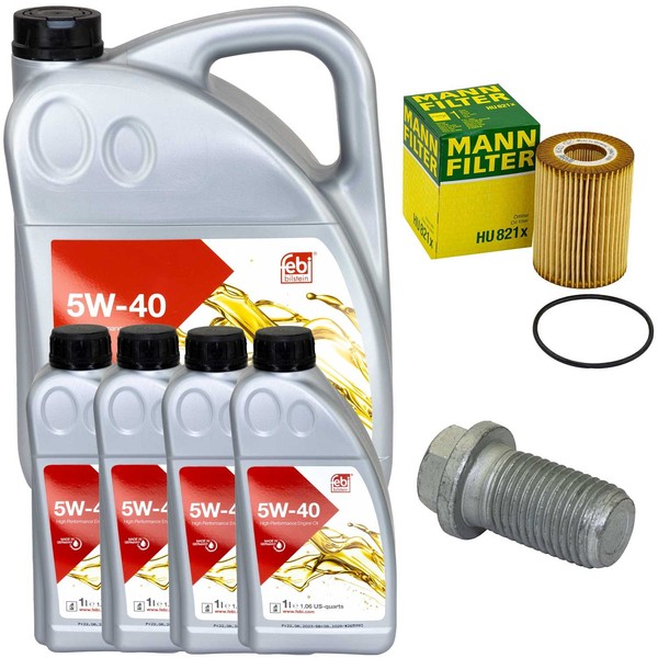 MotoröL Filter Set Febi SAE 5W-40 9 Liter + Schraube FüR Mercedes R-Klasse W251-image