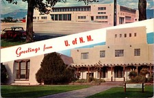 Greetings From University Of New Mexico-Johnson Gymnasium-Chrome Postcard