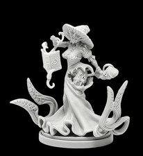 40mm Fantasy Sorceress Resin Figure Tentacle Mage Unpainted Model Kit