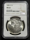 1885 O $1 Morgan Silver Dollar NGC MS63 - Beautiful Toning on Reverse