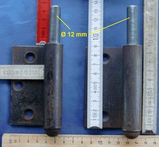 2 Stück Alt antik Fitschenbänder links Ø 12 mm Tür Fitschenband Tor Einstemmband