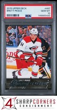 2015 UPPER DECK #487 BRETT PESCE RC YOUNG GUNS PSA 10