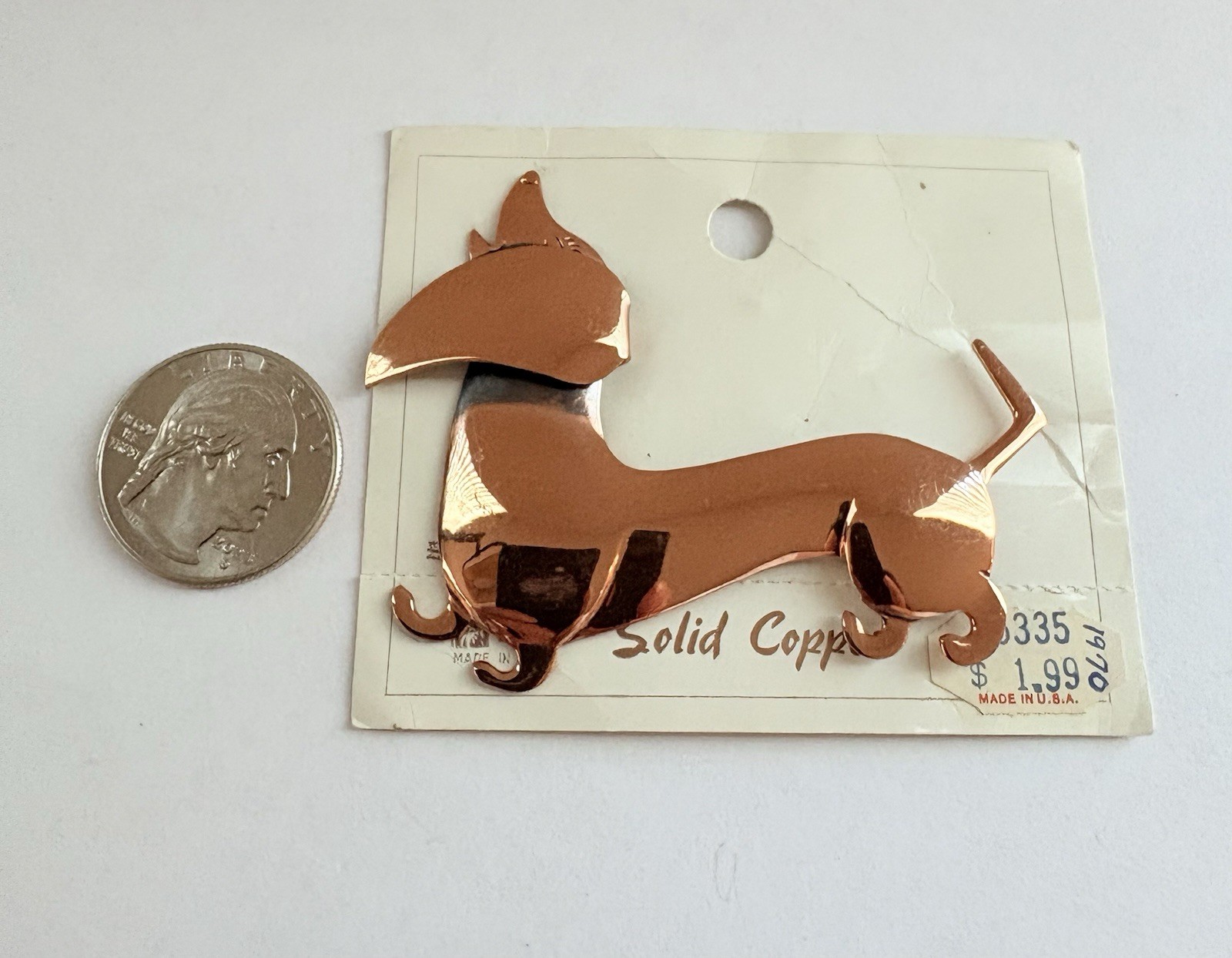 Vintage Signed Solid Copper Weiner Dachshund Dog … - image 5
