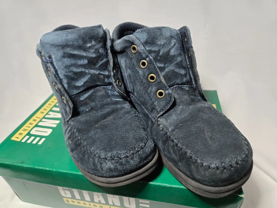 Mini botas vintage descoloridas Glory para mujer talla 7 azul descolorido diseño Connie Y2K Foto 3 de 4